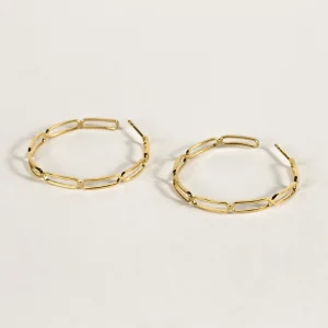 SarahBijoux Large Paper Clip Gold Vermeil Hoops