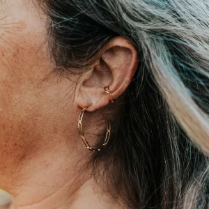 SarahBijoux Large Paper Clip Gold Vermeil Hoops
