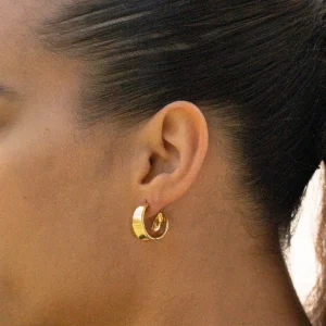 SarahBijoux Medium dune gold vermeil hoops