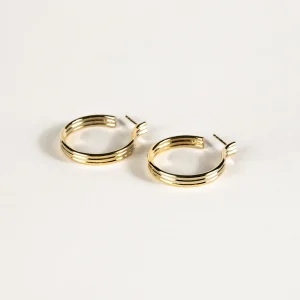 SarahBijoux Medium Triplet Gold Vermeil Hoops