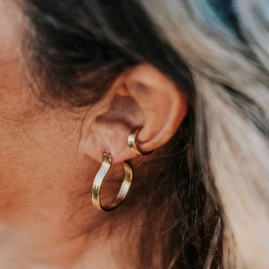 SarahBijoux Medium Triplet Gold Vermeil Hoops