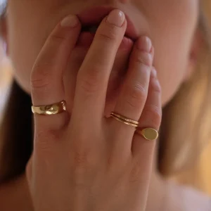 SarahBijoux Mini Gold Classic Signet Ring