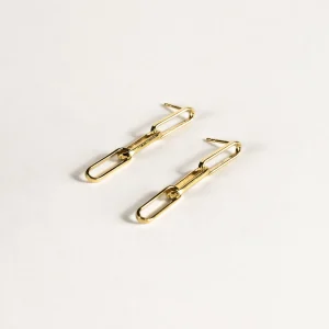 SarahBijoux Paper Clip Chain Gold Vermeil Earrings
