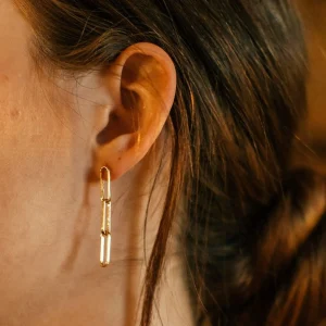 SarahBijoux Paper Clip Chain Gold Vermeil Earrings
