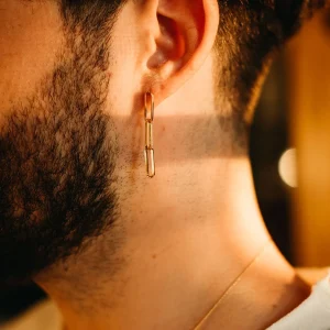SarahBijoux Paper Clip Chain Gold Vermeil Earrings