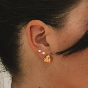 SarahBijoux Shell Gold Vermeil Studs