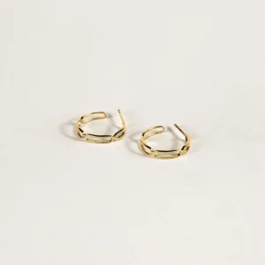 SarahBijoux Small Paper Clip Gold Vermeil Hoops