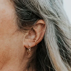 SarahBijoux Small Paper Clip Gold Vermeil Hoops