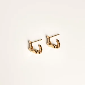 SarahBijoux Small Ribbon Gold Vermeil Hoops