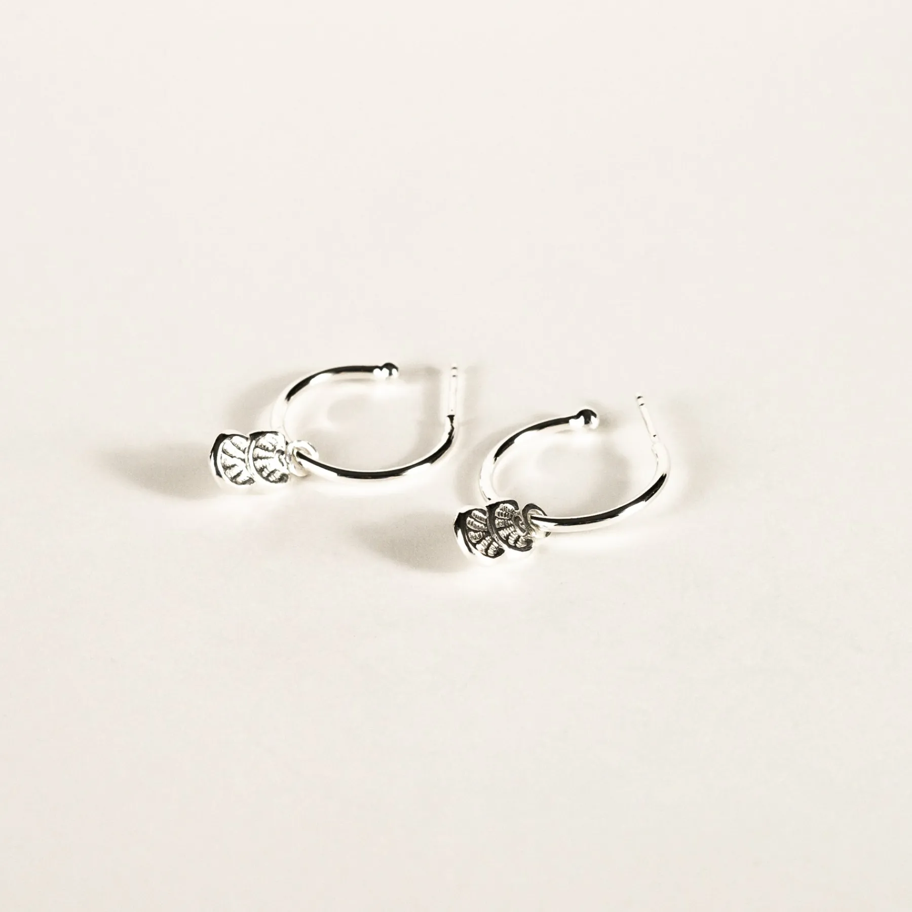 small_shell_pendant_hoops_0.webp SarahBijoux Small Shell Pendant Hoops