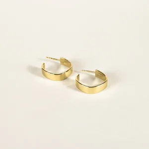 SarahBijoux Small Square Flat Gold Vermeil Hoops