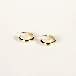 SarahBijoux Small Square Half Round Gold Vermeil Hoops