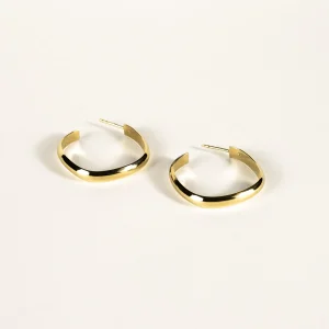 SarahBijoux Square Half Round Gold Vermeil Hoops