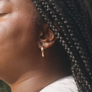 SarahBijoux Square Half Round Gold Vermeil Hoops