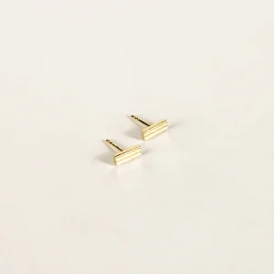SarahBijoux Stripe Gold Vermeil Studs