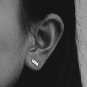 SarahBijoux Stripe Gold Vermeil Studs